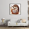 Coffee Hedgehog-11CT Stamped Cross Stitch 40*40cm/15.75*15.75in tapestrymarket