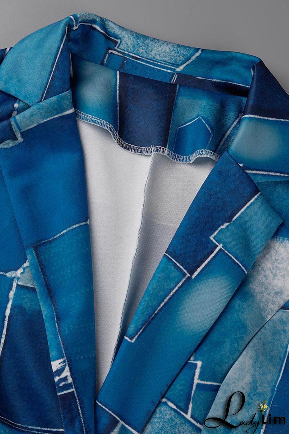 Camel Casual Print Patchwork Buttons Turn-back Collar Long Sleeve Two Pieces