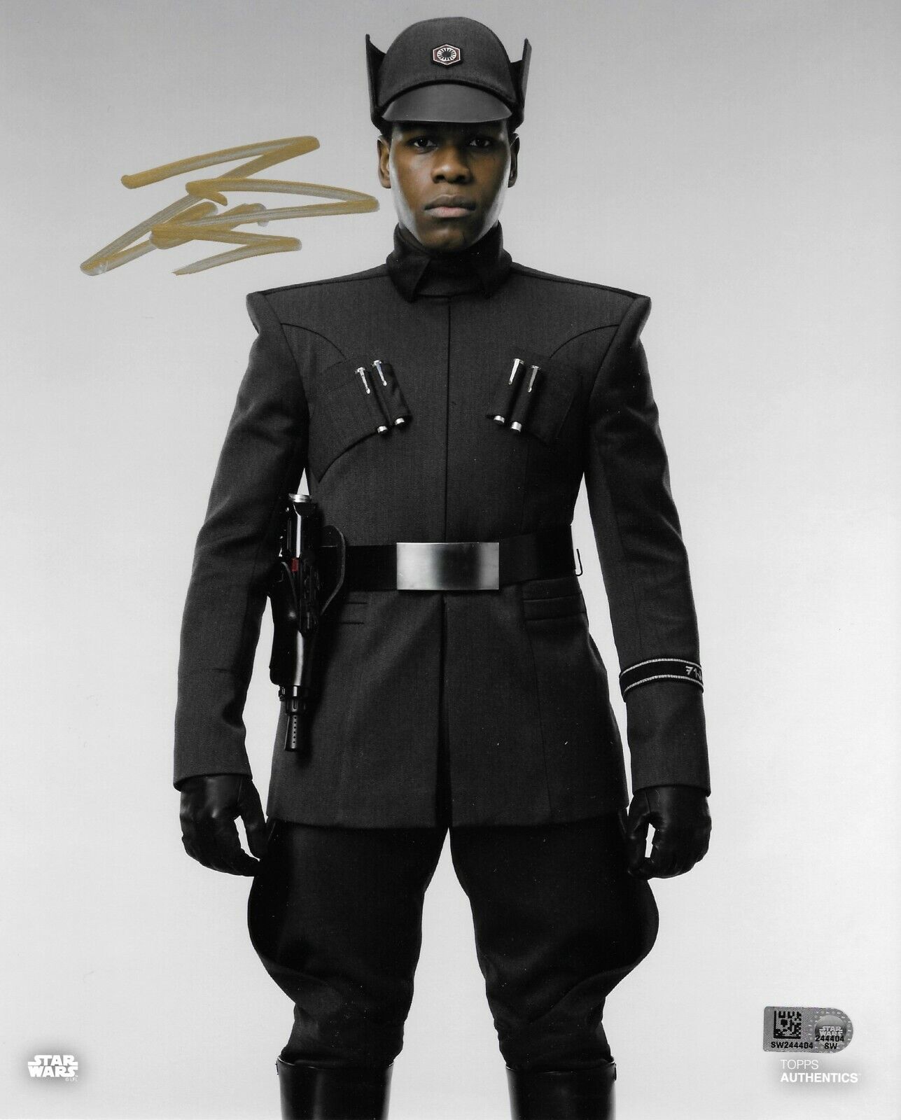 John Boyega Autographed 8x10 Photo Poster painting Topps COA Star Wars Finn Soldier Signed