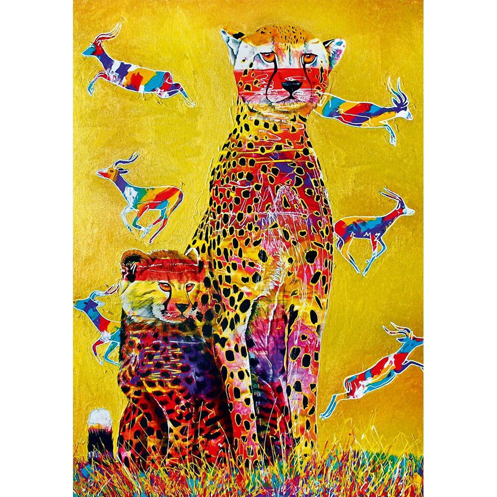 

30*40CM - Round Drill Diamond Painting - Leopard, 501 Original