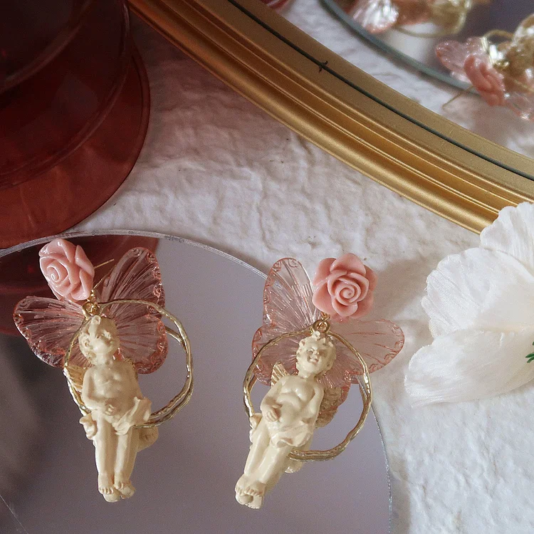 Vintage Cupid Minimalist Earrings