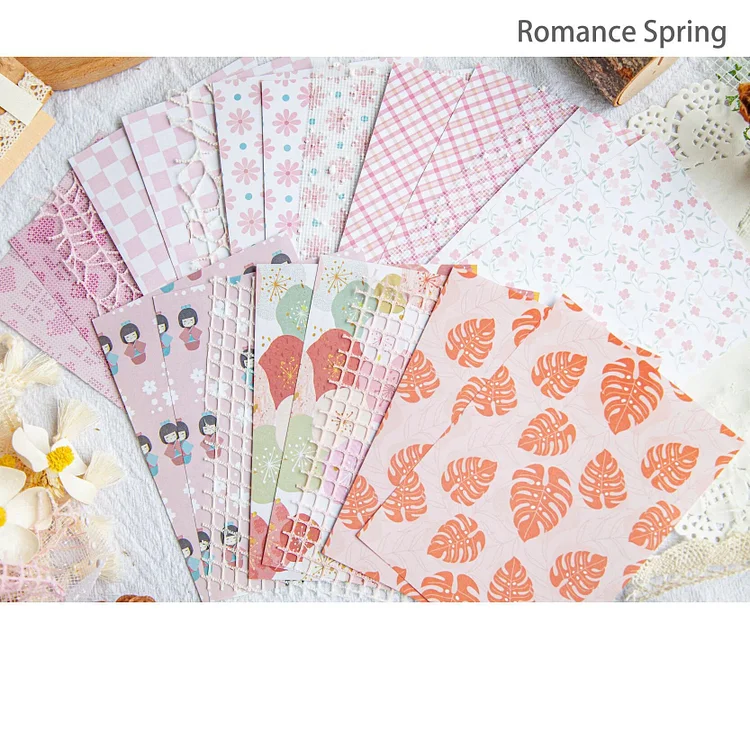 Journalsay 22 Sheets Warm Sunshine Series Literary Floral Material Paper
