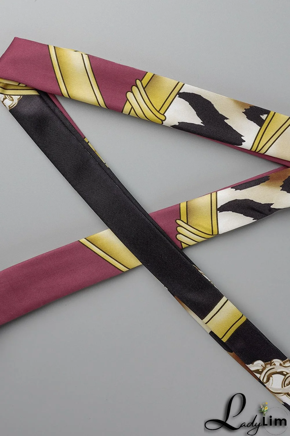 Pink Fashion Casual Print Bandage Patchwork V Neck Long Dress