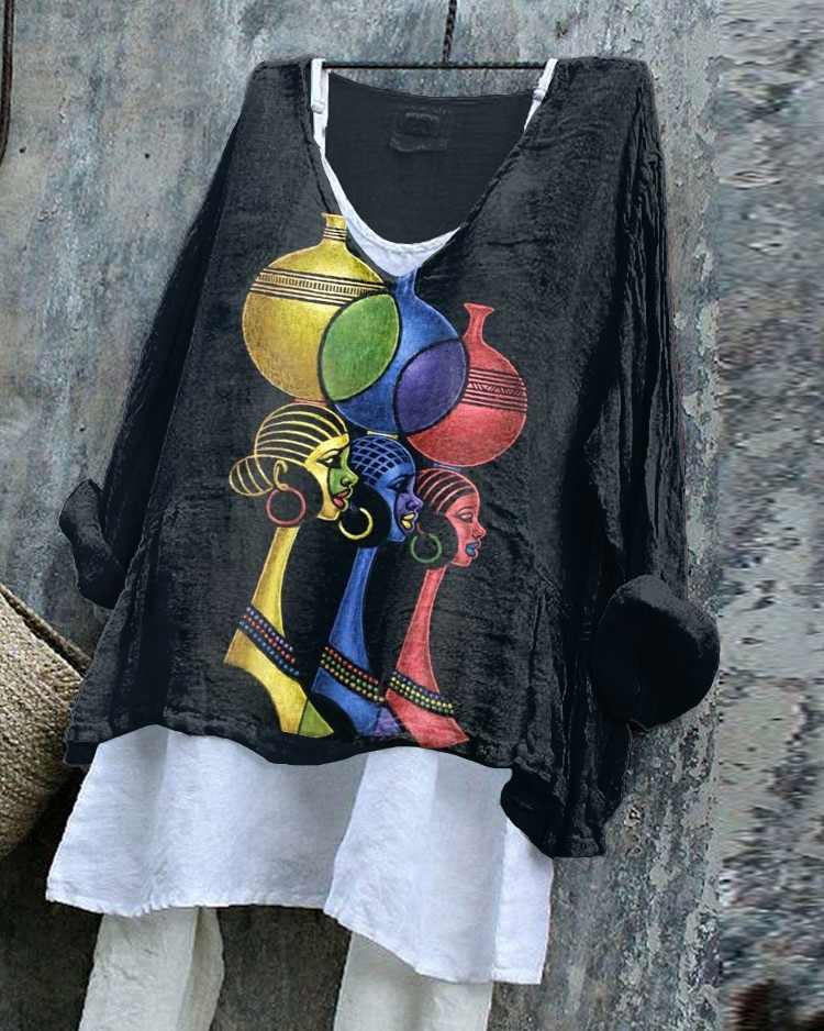 Absolutely Stunning African Women Linen Blend Flowy Tunic