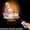 Acryl Weihnachten Schneemann doppelseitig - 5d DIY Bastellampe