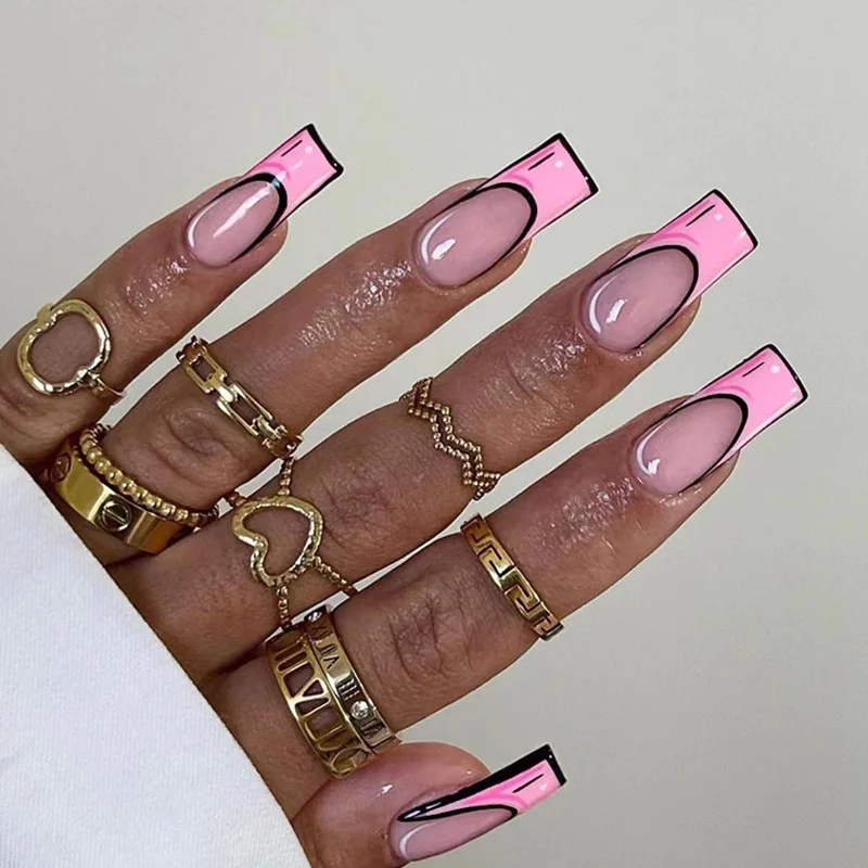 Pink Casual Daily Simplicity Print Patchwork Basic Nail Paste