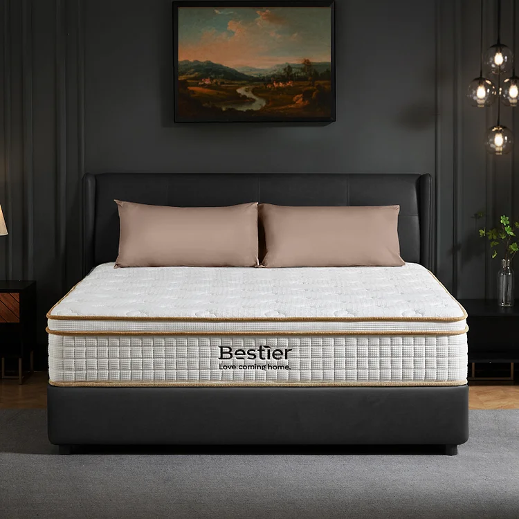 Bestier Hybrid Mattress &ndash; Tencel Cooling Fabric, Zoned Support, Edge Reinforcement, Motion Isolation, CertiPUR-US Certified