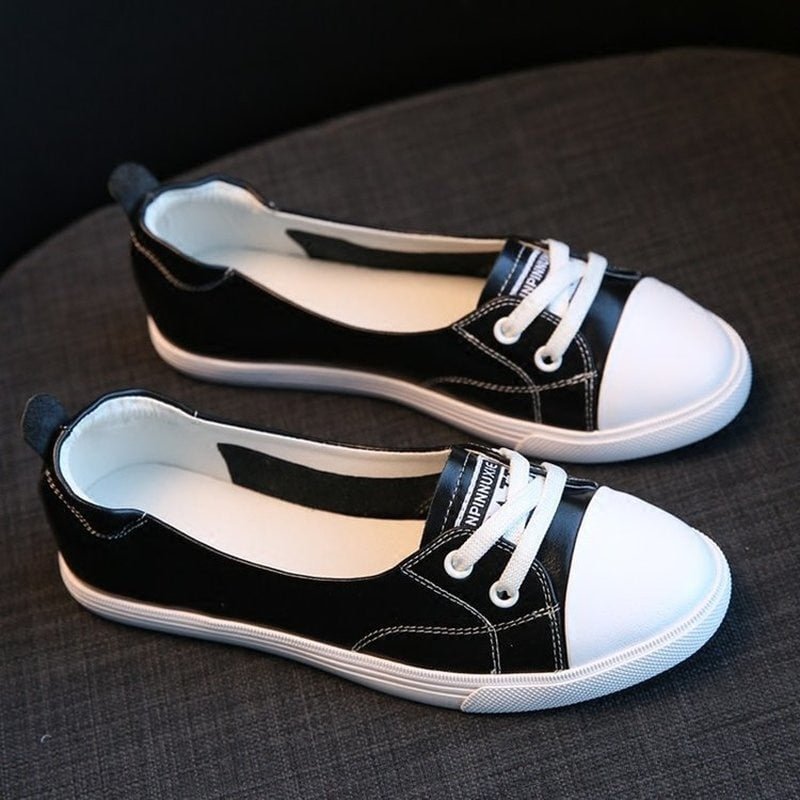 Comfortable shallow mouth white shoes female 2021 summer new flat bottom casual driving pregnant women student board shoes
