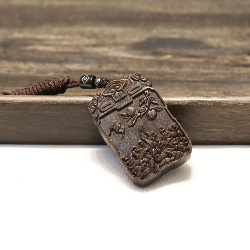 Brunei Agarwood 46 Amulet Sinking Water Grade Fushou Amulet Agarwood Pendant Necklace