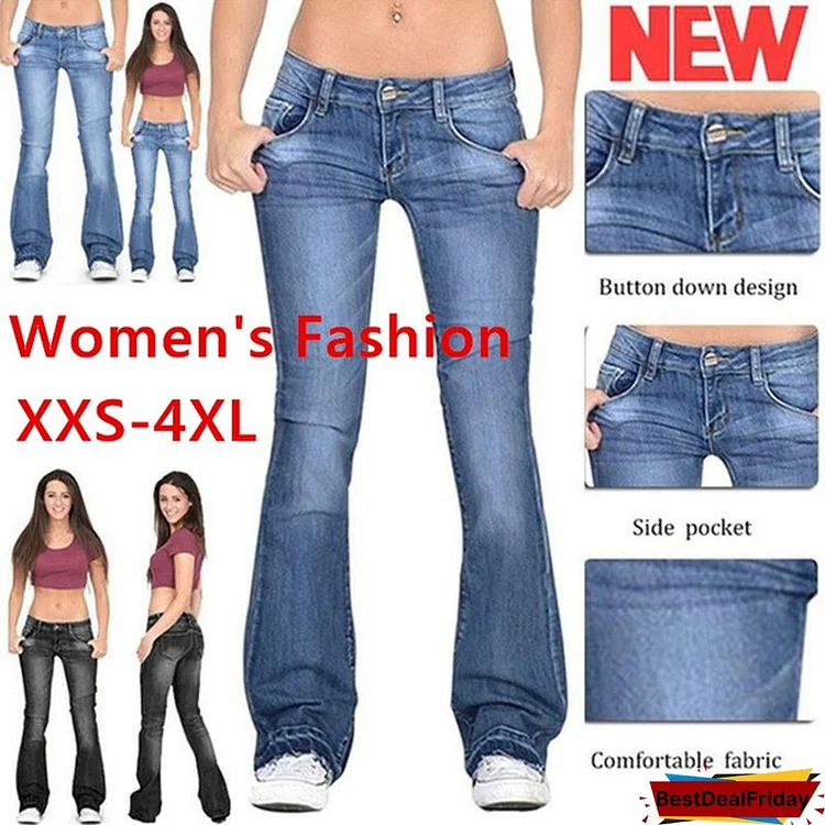 New Women'S Casual Jeans Comfortable Long Pants 3 Colors Jeans Women Trousers Plus Size 4Xl