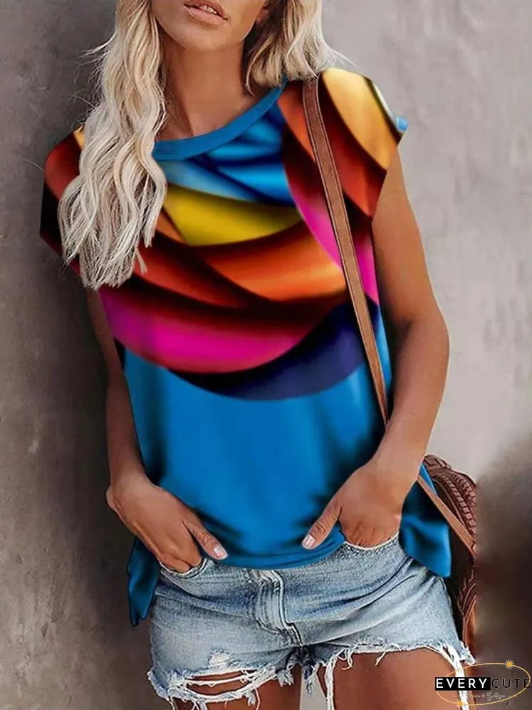 Gradient Print Bat Sleeve T-shirt