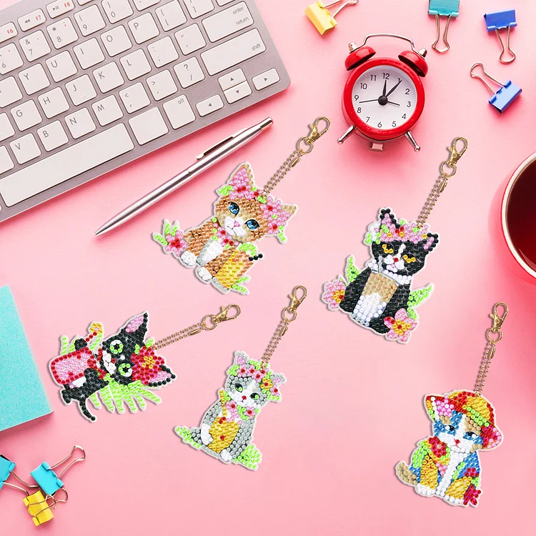 DIY Diamond Art Key Rings Sanrio 6pcs Full Drill Diamonds Pendants Gift for  Kids