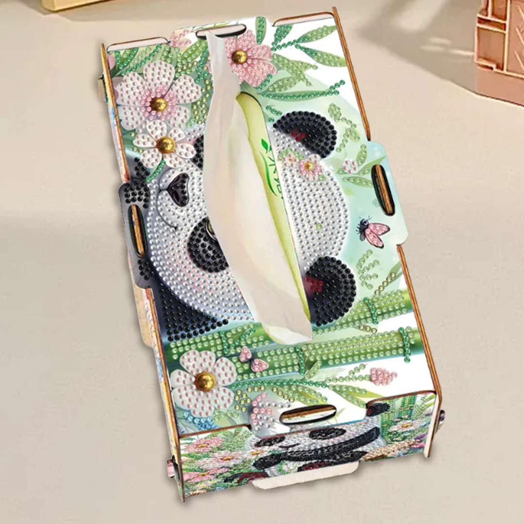 Wooden Diamond Painting Tissue Box for Home and Office Decoration(CZH003)