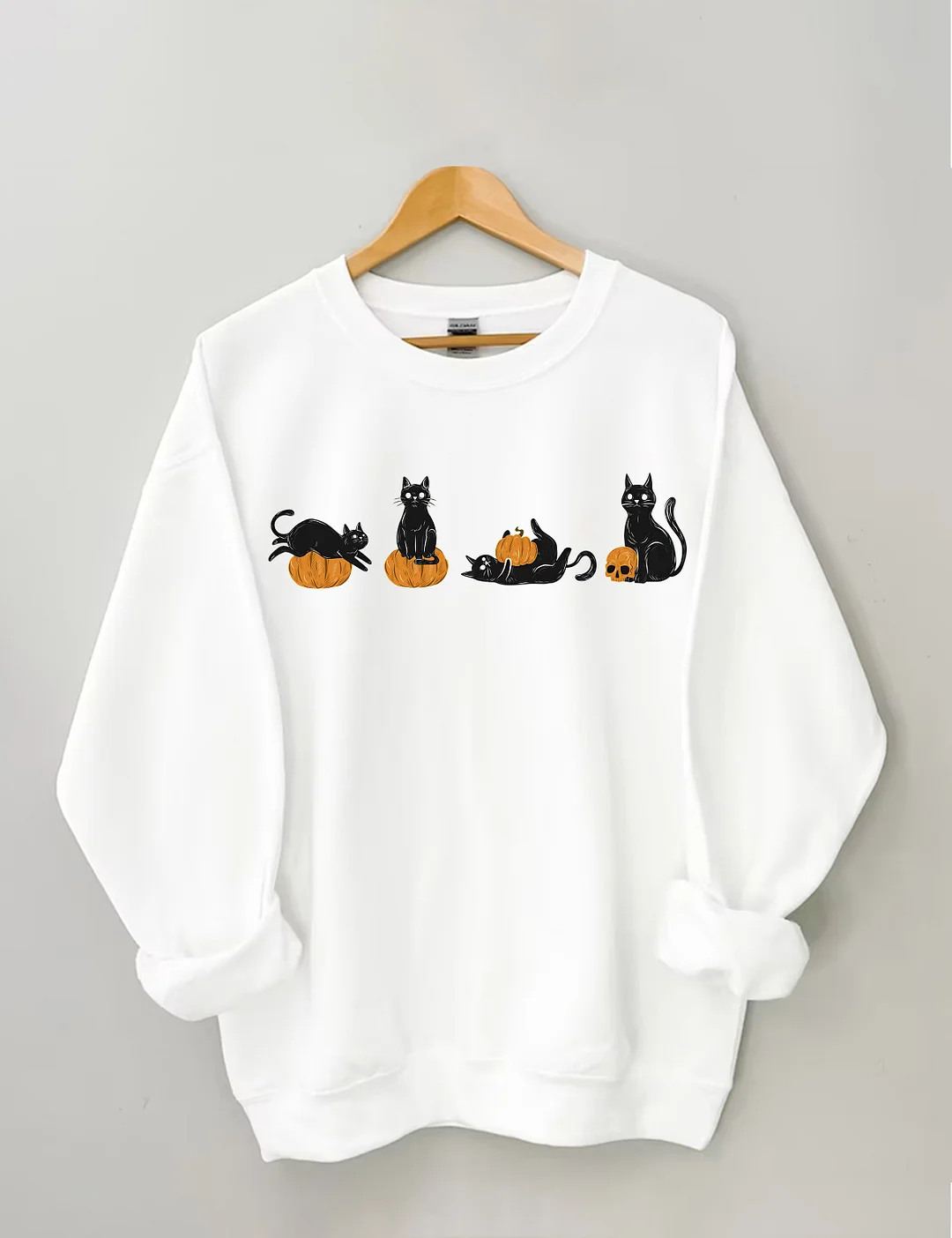 Halloween Pumpkin And Cats Sweatshirt
