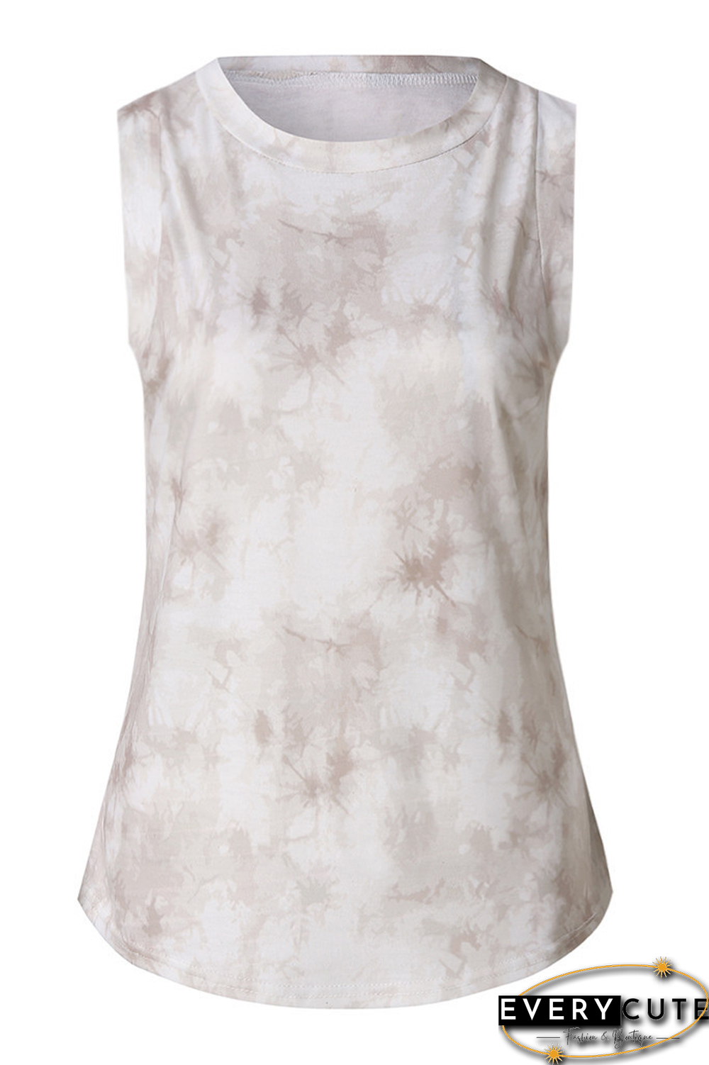 Tie Dye Round Neck Sleeveless Top