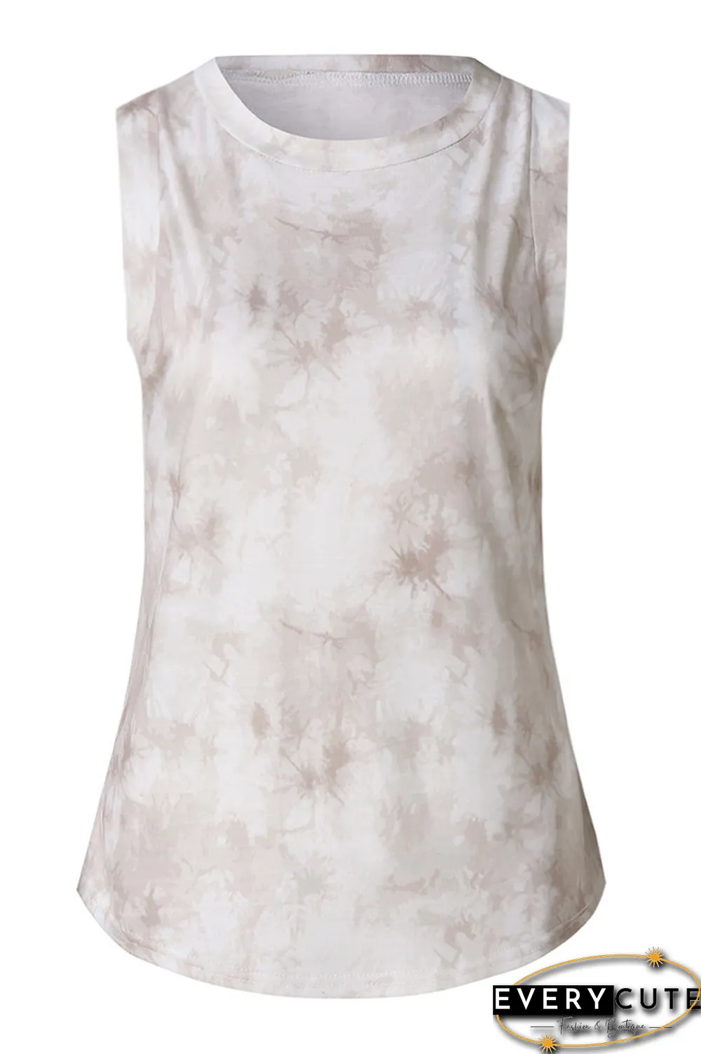 Tie Dye Round Neck Sleeveless Top