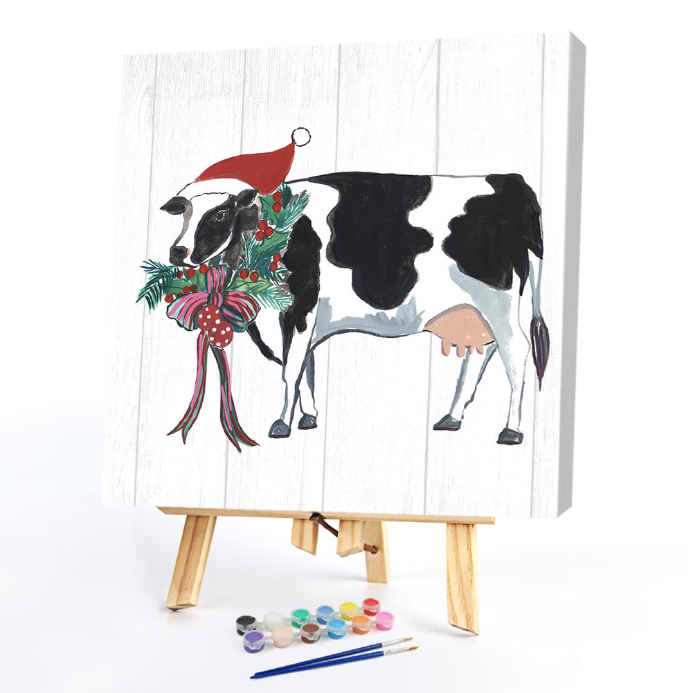 

20*20CM - Paint By Numbers - Christmas Cow, 501 Original