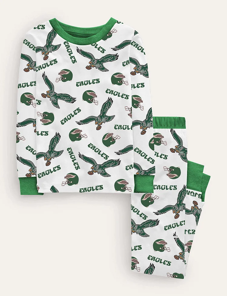 Kid's Eagles Football Print Pajama Set