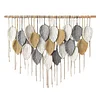 (Finished Product)Bohemian Handmade Leaf Wall Art No Drilling Handmade Craft Macrame Wall Decor Handmade Woven Leaf Tapestry for Apartment Living Room Bedroom Nursery Backdrop