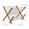 Bamboo Folding Dish Drainer Kitchen Storage Rack Tableware Dish Sink Storage Rack