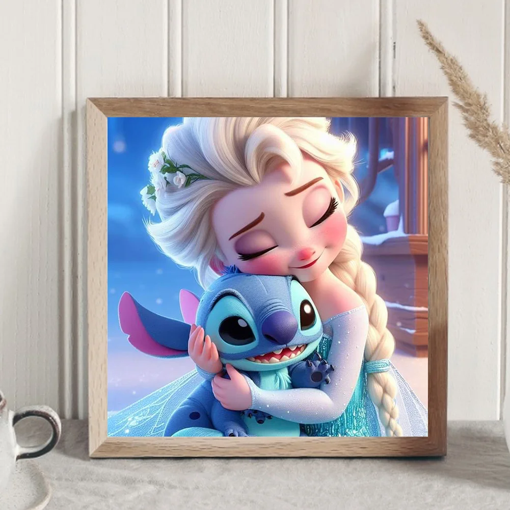 Diamond Painting - Full Round Drill - Stitch With Princess(Canvas|30*30cm)