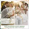 52 Inch Large Clear Bubble Umbrella Bulk with Classic Hook Handle Decorative Clear Wedding Dome Umbrella with Thank You Tags and Rope Guest Souvenirs for Wedding Party Bridal Favors