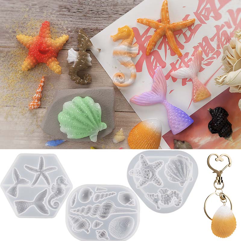 CrazyMold's 3 Pcs Sea Creature Pendant Resin Molds Set – Dive into ...