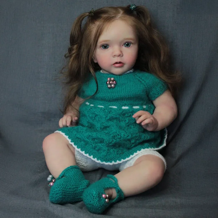  20" Soft Weighted Body Reborn Eyes Opened Girl Burky,Gift Set with Clothes and Pacifier - Reborndollsshop®-Reborndollsshop®