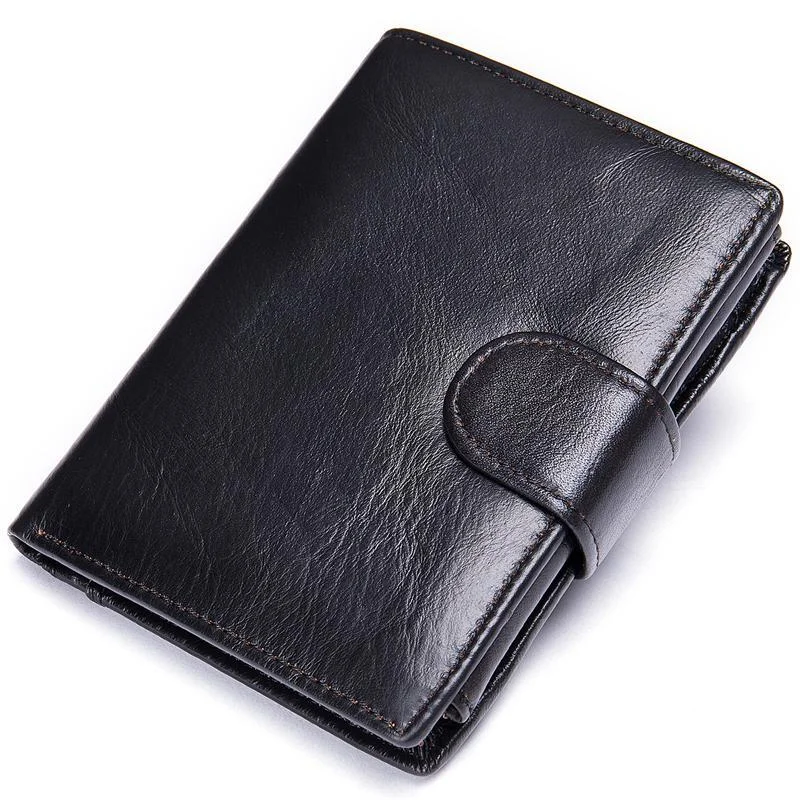 Men's Leather Folding Design Retro RFID Blocking Wallet