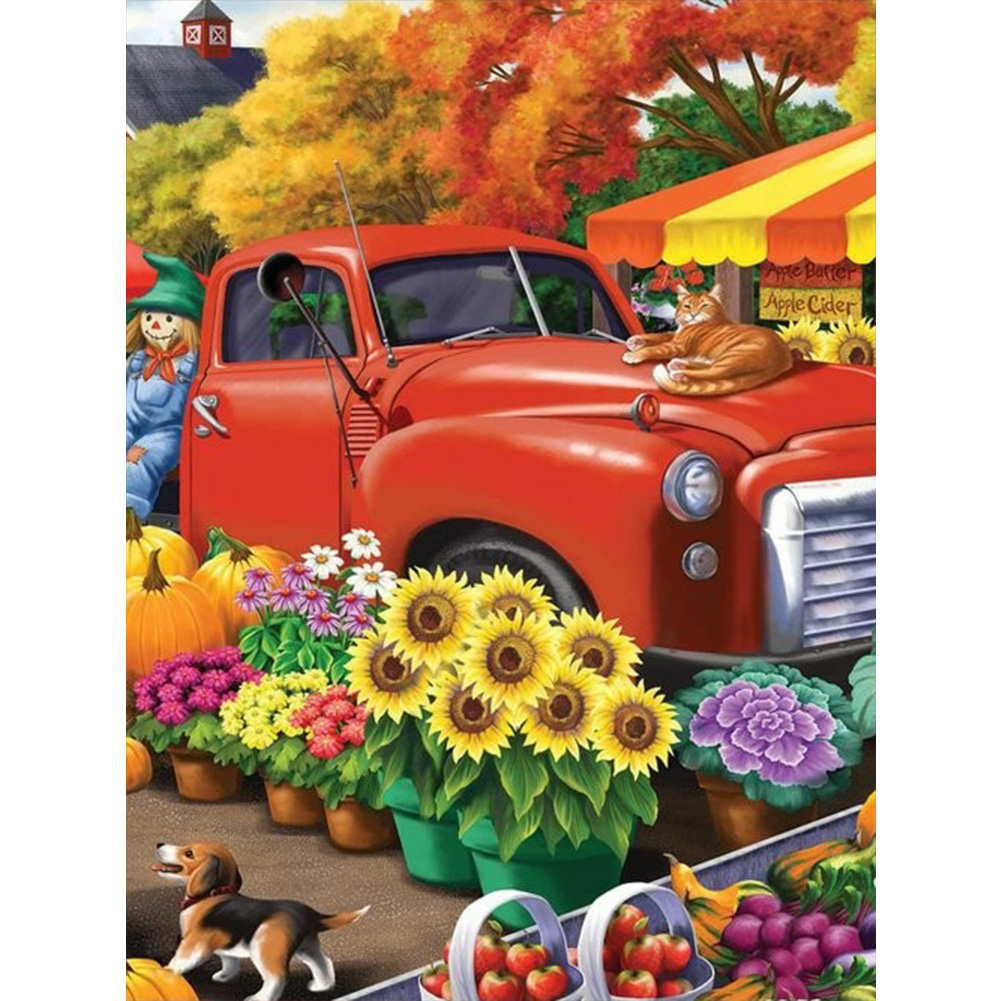 

(Multi-Size) Red Car - Round/Square Drill Diamond Painting - 30*40CM, Round diamond 30*40cm, 501 Original