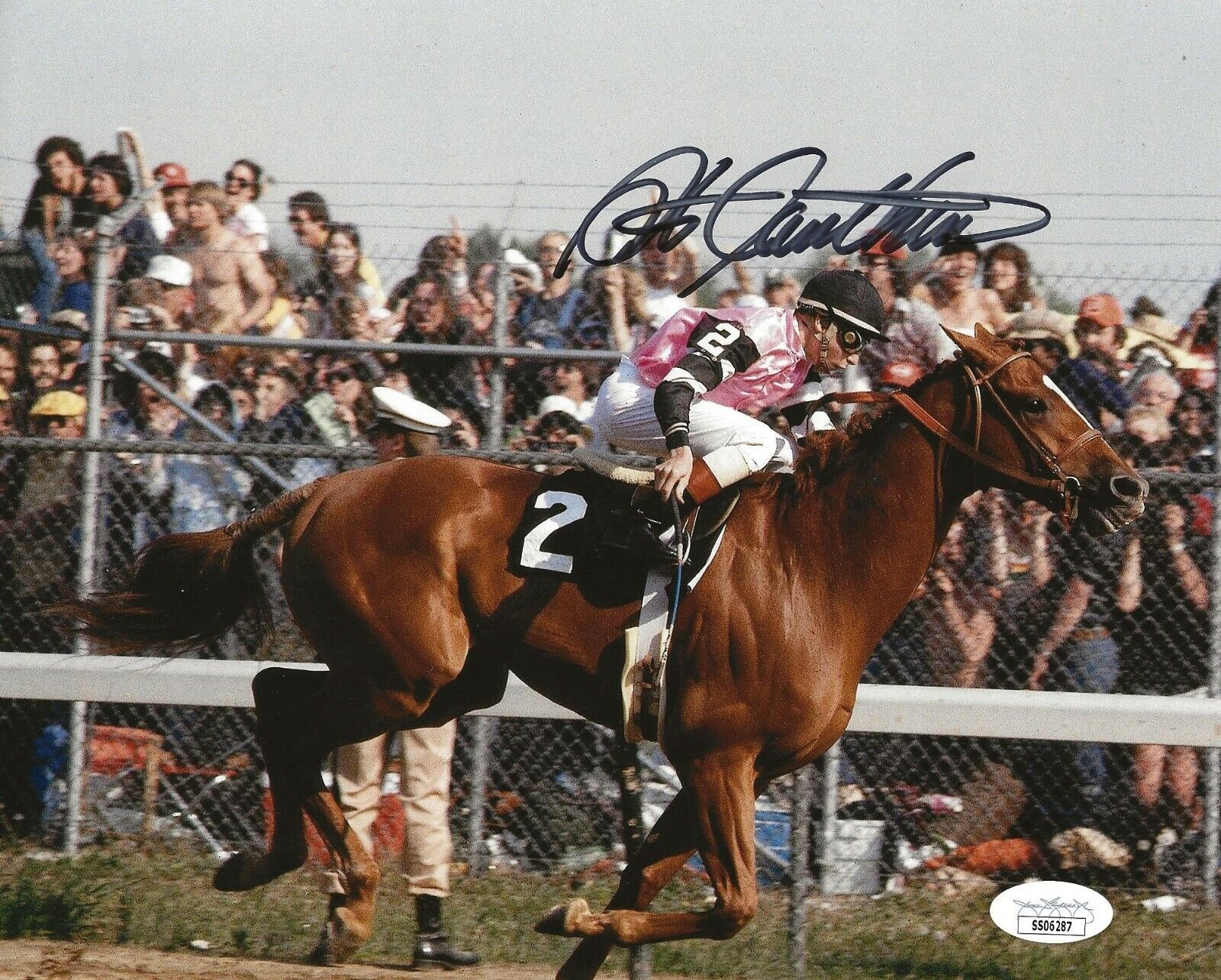 Steve Cauthen Triple Crown Horse Jockey signed 8x10 Photo Poster painting Affirmed 6 JSA