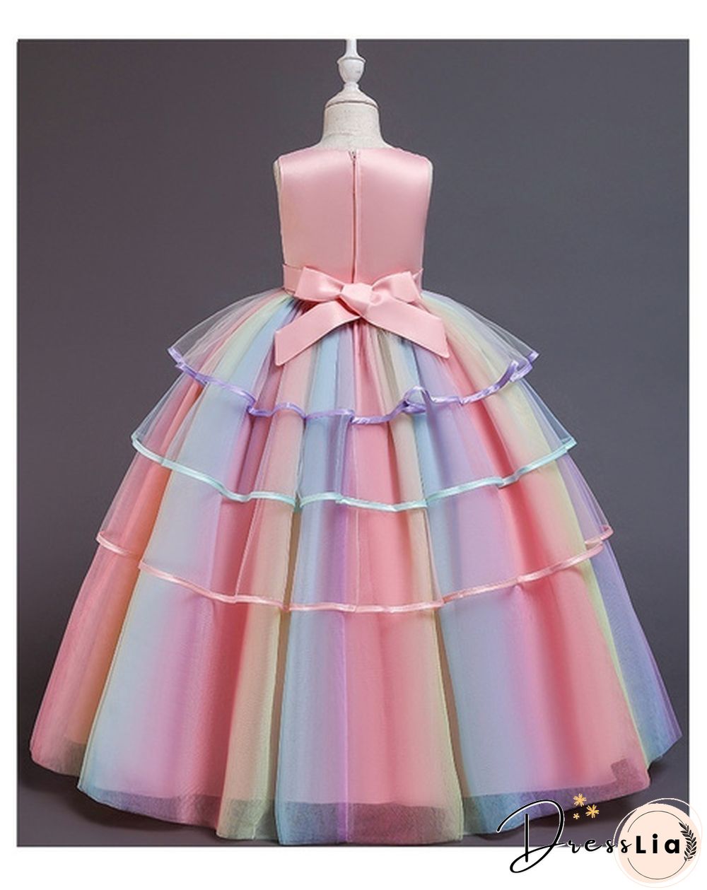 Summer Kids Girl Layered Tulle Unicorn Outfits Dress Headband for Carnival Halloween