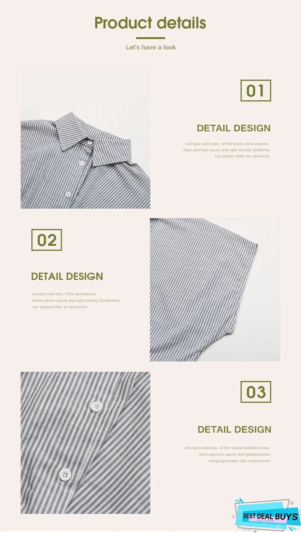 Hot Sale of New Design Striped Shirt and Dress In Summer