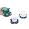 6pcs/set Diamond Painting Butterfly Coaster Round Cup Cushion Home Decor