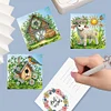 (US Local)6Pcs Easter House Diamond Painting Card Rhinestone Art Card for Party Favors