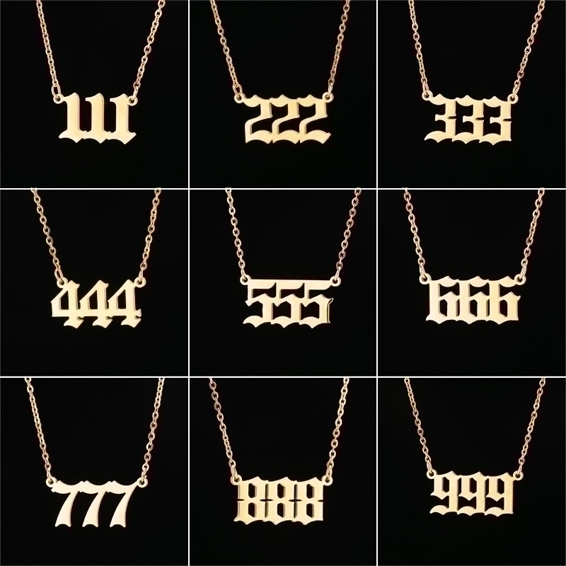 Minimalist Number 201 Stainless Steel 18K Gold Plated Plating Stainless Steel Necklaces