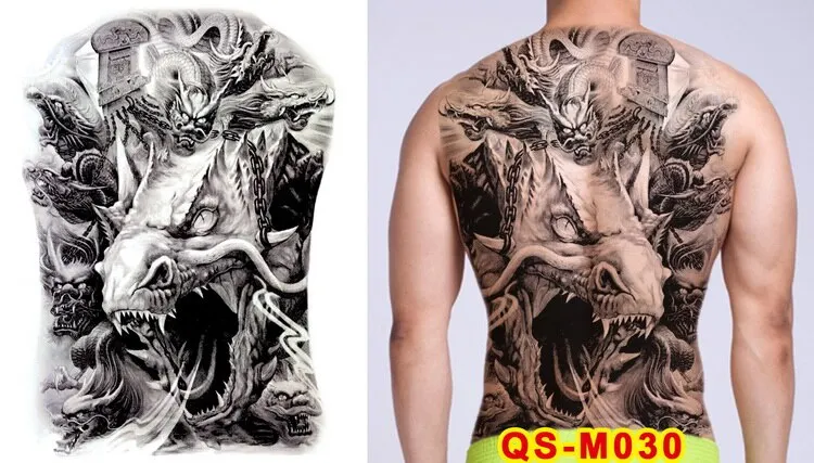 tattoo tribal designs gothic tattoo boys full back large tattoo body stickers temporary tattoos men sexy fake tatoo big water
