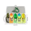 5Pcs Frog Soft Fishing Baits with Double Hooks for Saltwater Freshwater (3cm)
