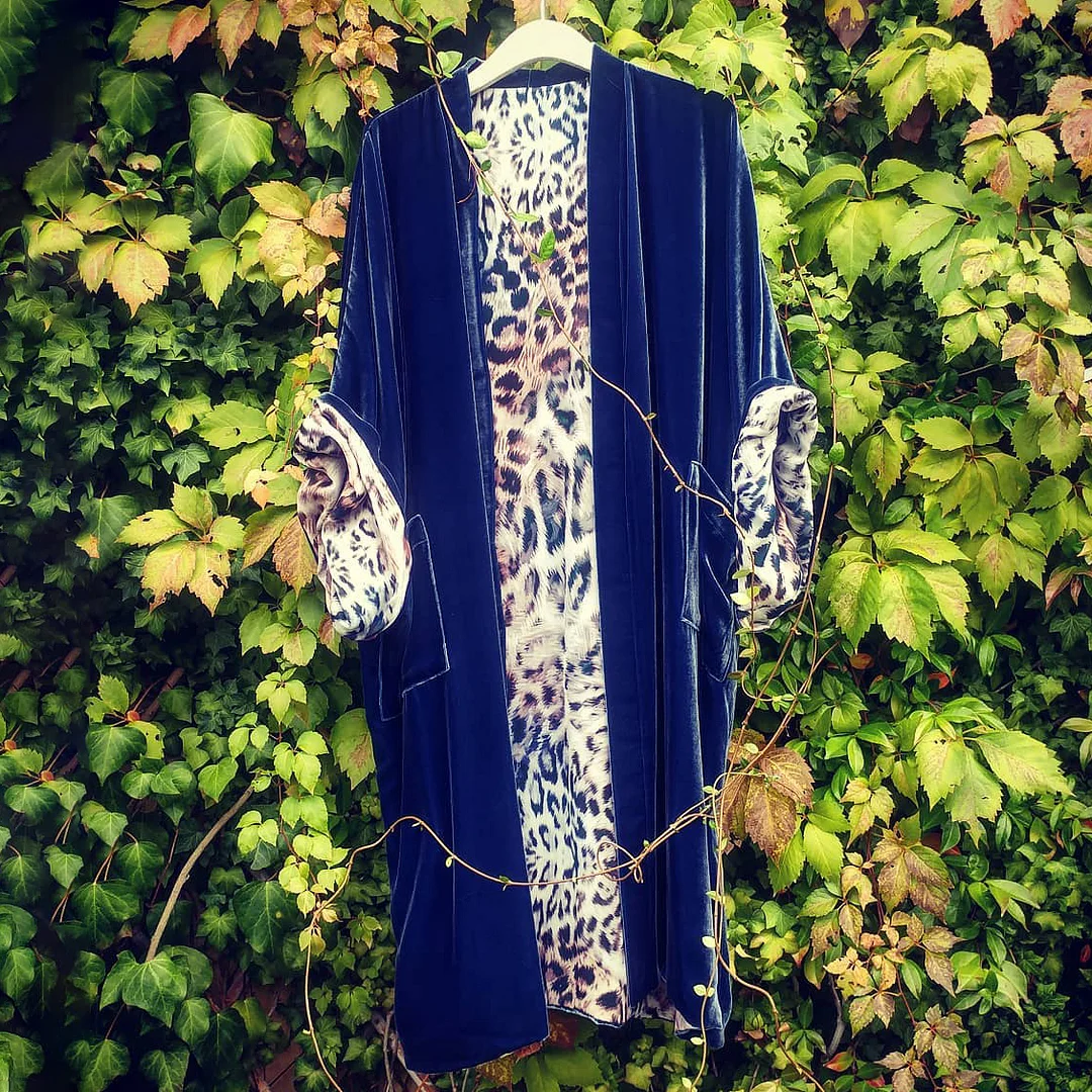 Fashion Lined Leopard Print Long Sleeved Kimono Duster