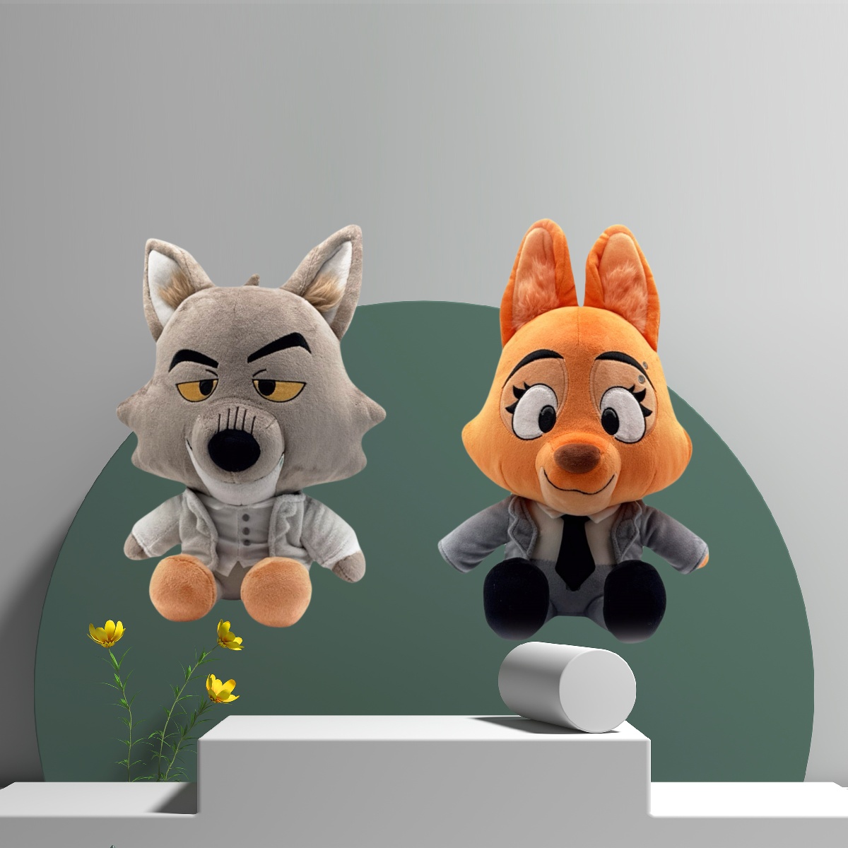 Bad Guys 2 Mr Wolf plushies & Diane Foxington plushies 2pcs Harvey Harvington Plush