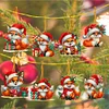 8Pcs Double Side Effect Acrylic Special Shaped Christmas Theme Xmas Trees Hanging Pendant Kits
