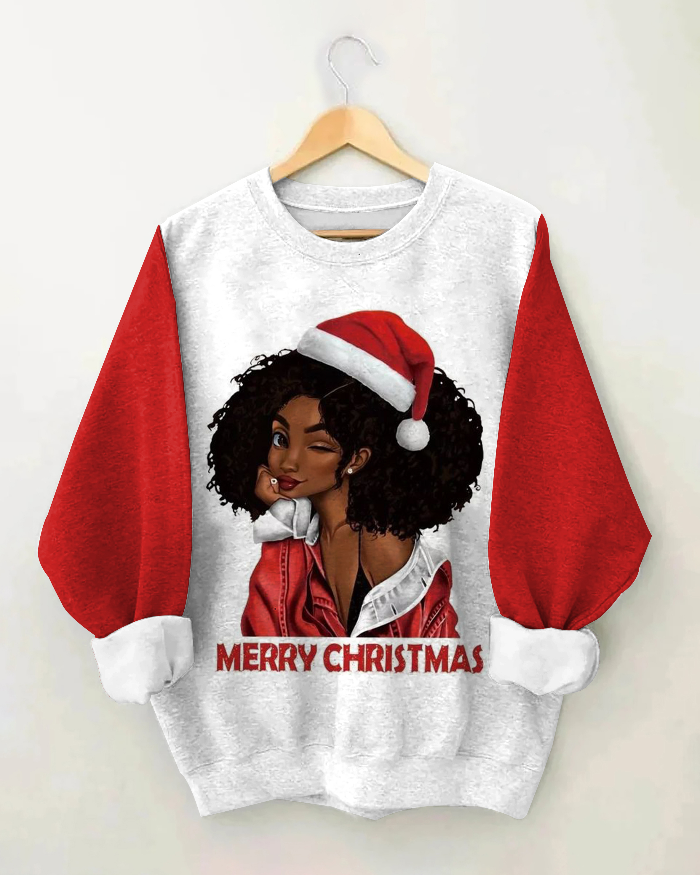 Afro Queen Christmas Crewneck Sweatshirt