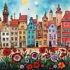 Colorful Houses-14CT Stamped Cross Stitch 40*40cm/15.75*15.75in tapestrymarket