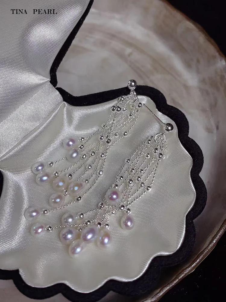 2026 TINA Jewelry Freshwater Pearl Waterfall Galaxy earrings