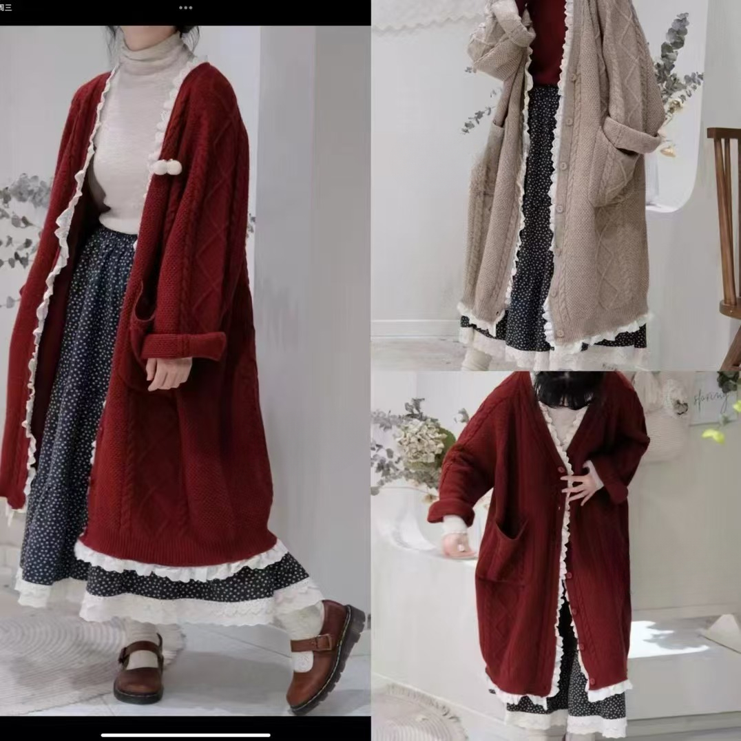 Chicfifth Sweater Women Winter Long Sleeve High Quality Autumn Vintage Top Knitted Cardigan