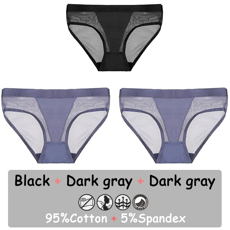 Billionm Seamless Panties Sexy Lingerie Mesh Female Underwear See-Through Underpants Low-Waist Briefs Girls Intimate Pantys