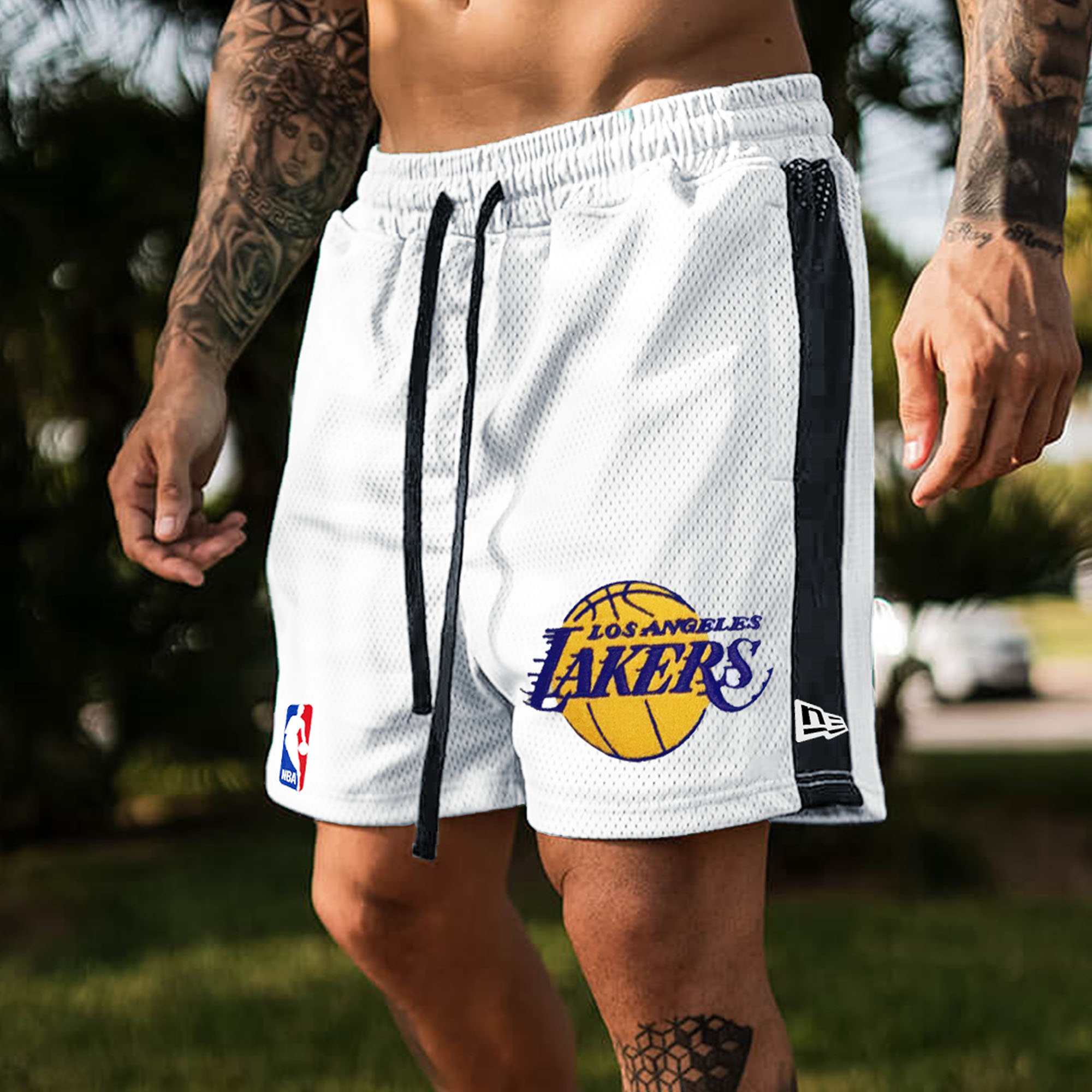 Men's Lakers Basketball Color Matching Shorts