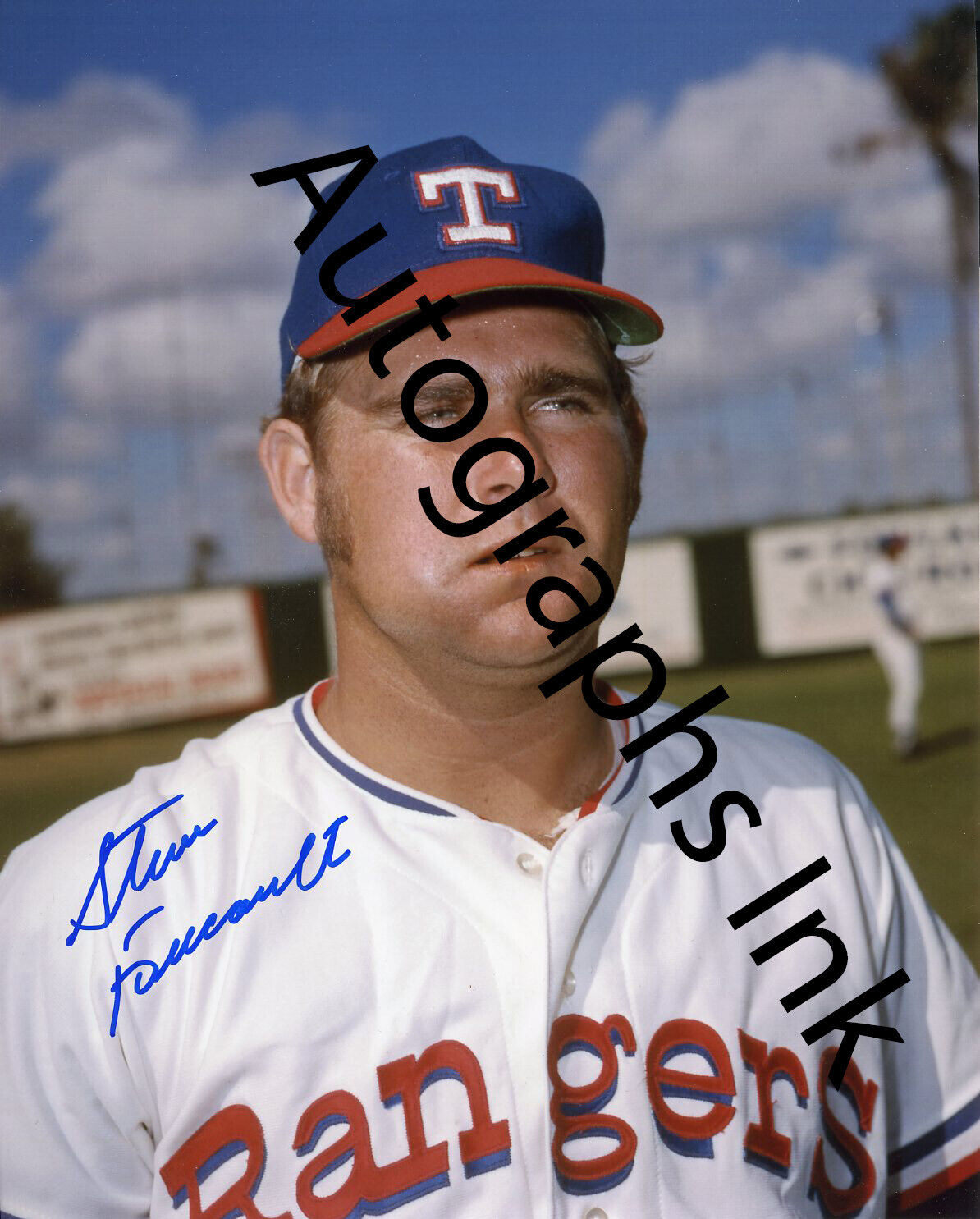 Steve Foucault Autographed 8x10 Texas Rangers 1 Topps Vault