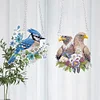2pcs Diamond Painting Bluebird Eagle Pendant Wall Decor for Home & Window