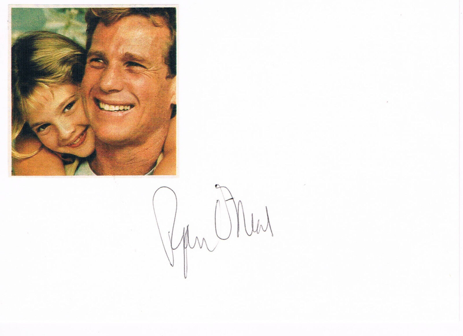 Ryan O'Neal 1941- autograph signed card 4x6